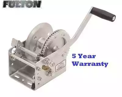 FULTON 2 SPEED TRAILER WINCH 2000 Lbs 1.75  HUB CABLE USE ONLY Z-MAX ZINC BOAT • $142.97