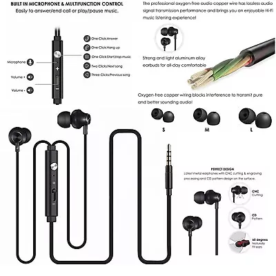 £3.75 • Buy In Ear Earphones Handsfree Headphones With Mic + Volume For Iphone Xs Xr Xs Plus