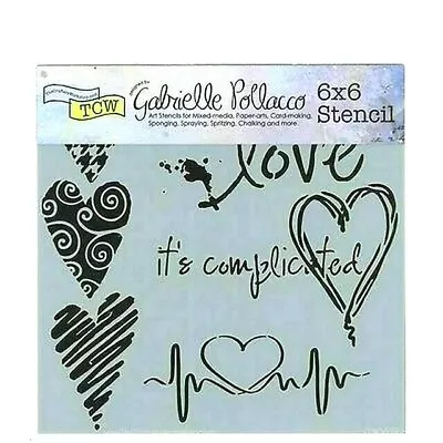Crafters Workshop Stencil 6 X6  - Complicated Hearts - TCW • £6.99