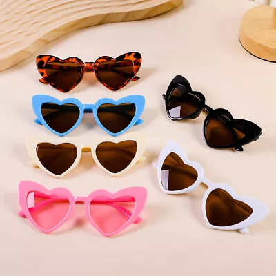 Retro Lolita Love Heart Shape Sunglasses Kids UV400 Cat Eye Vintage Sunglasses • £2.04