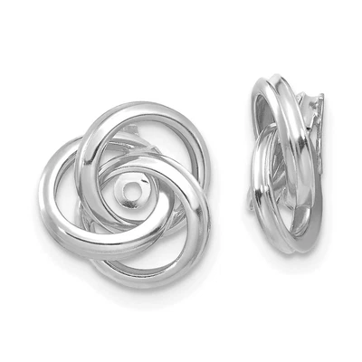 $212.99 • Buy 14k White Gold Polished Love Knot Earring Jackets