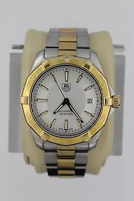 Tag Heuer Gold WAP1120.BB0832 Silver Aquaracer Mens Watch SS 2-Tone Sport Diving • $780