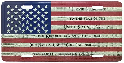 USA Flag American Patriotic Pledge Of Allegiance Aluminium License Plate • $9.88