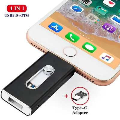 2TB 1TB USB 4 In 1 Flash Drive Memory Stick Type C For IPhone IPad Android Phone • £6.43