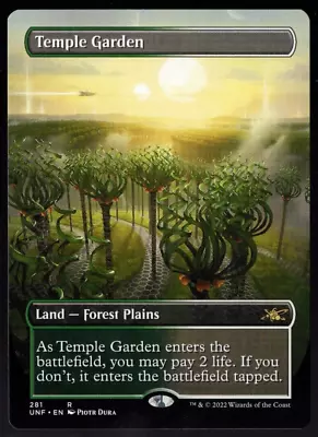 Temple Garden 281 Borderless Non Foil Rare Unfinity MTG Near Mint • $17.99