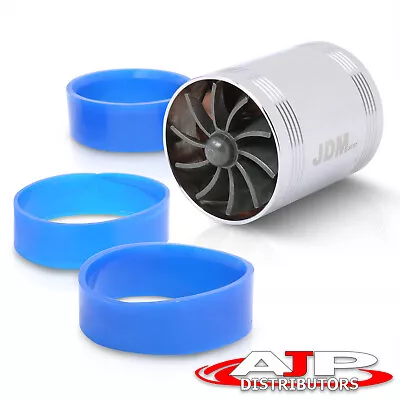 2.5  Twin Turbine Intake Turbonator Dual Fan Gas/Fuel Saver Silver For Mazda • $9.99