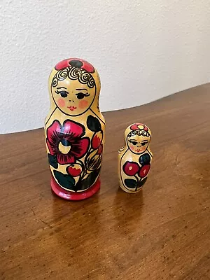 Vintage Matryoshka Nesting 2 Dolls Set Made In USSR 70-80s Babushka • $10