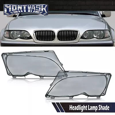 Headlight Replacement Lens Smoke Fit For BMW 02-05 E46 3-Series Left + Right • $29.60