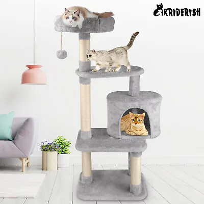 Pet Cat Tree Paw Scratching Scratcher Tower Activity Kitten House Climbing Toy • £27.99