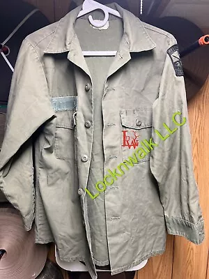 Army 1980's 50/50 Cot Poly Shirt Mans Utility Durable Press Og 507 Used 15 1/2 • $29.99