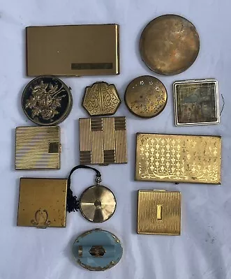 Antique Powder Compacts Purse Mirrors Cigarette Holders Vintage 13pcs • $75