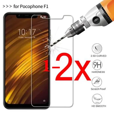$5.27 • Buy 2x For Xiaomi Pocophone F1 Real Tempered Glass Screen Protector Clear