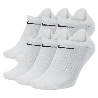 Nike Everyday Dri-Fit Cotton Cushioned 6-Pack No Show Socks Size-M L XL • $25.99