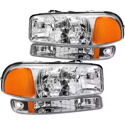 For 1999-2006 GMC Sierra 1500 2500 00-06 Yukon Headlights Assembly Bumper Lamps • $62.99