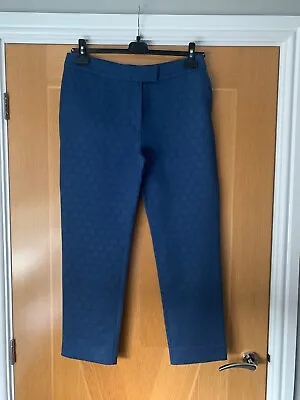 Orla Kiely Blue Flower Spot Jacquard Textured Trousers UK10 BNNW Immaculate • £20