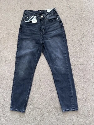 £22.99 • Buy River Island Black Denim Carrie High Rise Mom Sculpt Jeans UK 6R BNWT! RRP £42