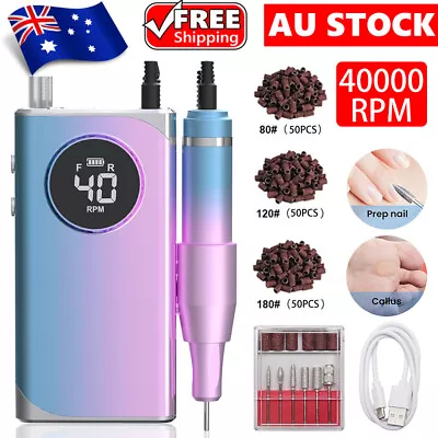 40000RPM Rechargeable Nail Drill E File Machine Manicure Pedicure Art Portable • $64.45