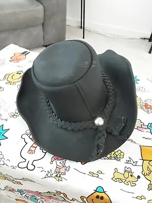 £12.95 • Buy Vintage Australian Aussie Genuine Leather Hand Made Cowboy Bush Hat Size Large