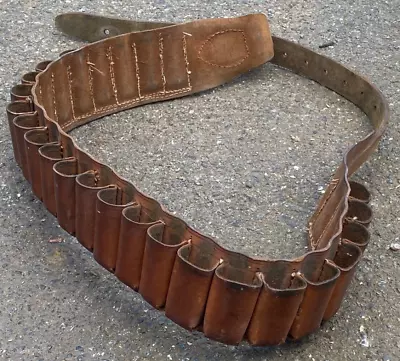 Shotgun Cartridge Belt 12G Gauge Bore Leather • £4.20