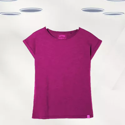 Ex Fat Face Women’s Short Sleeve Organic Cotton Ivy T-shirt In Dark Pink • £15.99