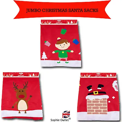SANTA SACKS RED JUMBO  Christmas Father Xmas Gift Present Bag Stocking Toys UK • £4.35