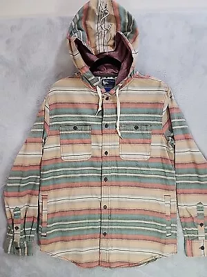 Modern Amusement Aztec Button Up Shirt Hoodie Mens M Striped NWT • $29.88