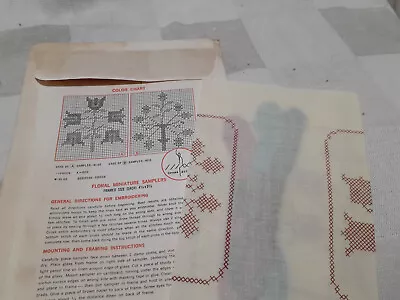 Vintage Printed Cross Stitch Mini Floral Mini Samplers NOS • $9.99