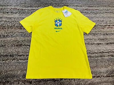 $22.99 • Buy Nike CBF Brazil Soccer Team T-Shirt Yellow DH7585-740 Mens Medium Short Sleeve