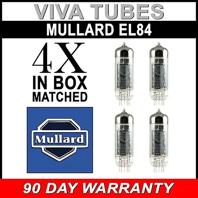 Brand New Plate Current Matched Quad (4) Mullard Reissue EL84 / 6BQ5 Tubes • $128.58