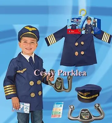 U-D1 Aviator Pilot Uniform Kids Boys Child Halloween Fancy Dress Up Costume 3-7 • $25.98