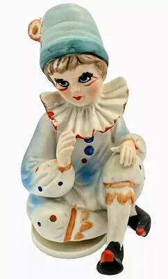 Vintage Musical Spinning Porcelain Clown Wind Up Music Box Collectible 8  Nice • $19.99