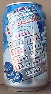 MILWAUKEE'S BEST LIGHT World Series Of Poker Beer CAN WISCONSIN 2005 Grade 1+ • $3.95