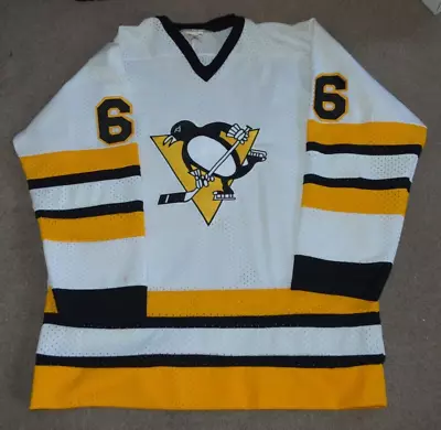 Vtg Mario Lemieux Pittsburgh Penguins PAW Hockey Jersey XL SEWN 1980s • $149.95