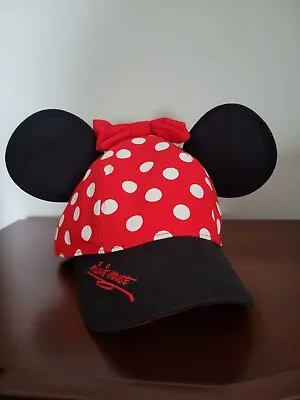 Disney Parks Hat Snap Back Mini Mouse Ears Youth/Adult Girls One Size Red Polka • $6.50