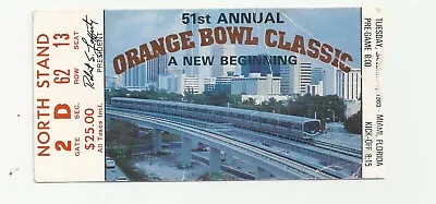 1985 Washington Vs Oklahoma Orange Bowl Original College Football Ticket Stub • $9.99