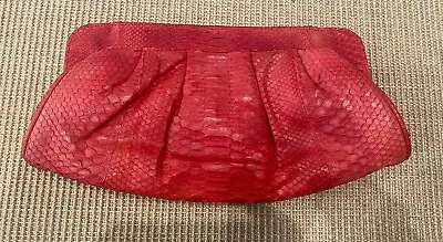 Red Snakeskin Clutch Bag  • £45