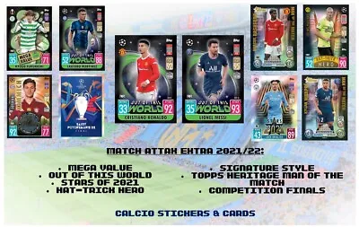 Match Attax Extra 2021/22 Mega Value Out Of This World Stars Heritage MOTM + • £1.75