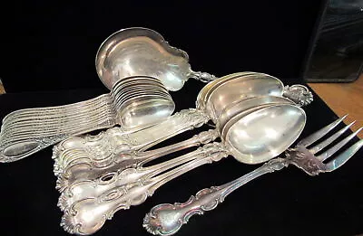 Vtg Lot Of 1835 R Wallace Silverplate Flatware Monogrammed Troy & Blossom • $50