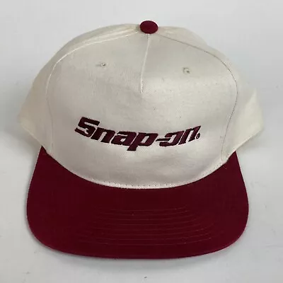 Vintage Snap-on Tools Snapback Hat White Maroon/ Burgandy - Made In Bangladesh • $13.95