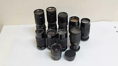 $49.99 • Buy Lot Of 11 Vintage PARTS AS-IS Vivitar Tamron Soligor Camera Lenses *PARTS AS-IS*