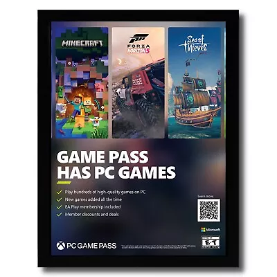 2022 Xbox PC Game Pass Framed Print Ad/Poster Minecraft Forza Sea Of Thieves Art • £53.50