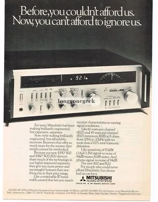 1980 Mitsubishi R20 Receiver Stereo Hi-Fi Vintage Print Ad  • $8.95