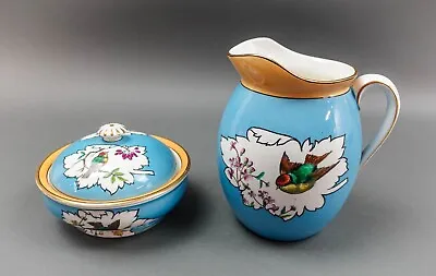 £242.80 • Buy Minton England Antique Birds Turquoise Porcelain Soap Dish & Pitcher Set