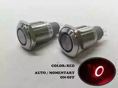 2 Of Marine SS304 Red LED Ultra Flush Light Auto ON-OFF Push Switch Ring Button • $12.99