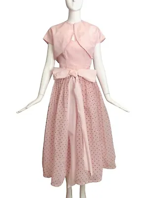 1950s Pink Dress & Overskirt Ensemble Size-4 • $98