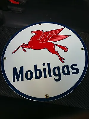 Mobil Gas Oil Gasoline Porcelain Sign • $29.99