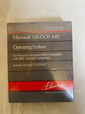 Phoenix Microsoft MS-DOS Operating System Version 4.01 W/GW Basic (SEALED) • $80