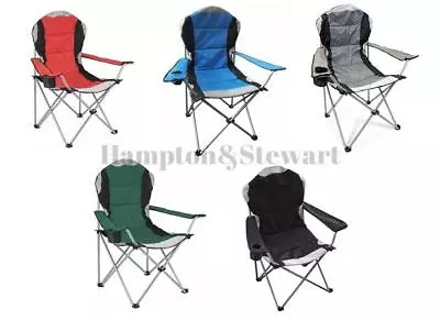 Heavy Duty Padded Folding Camping Directors Chair With Cup Holder Portable • £24.99