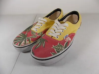 Vans Van Doren Era Skate Shoes Hawaii Floral Print Red & Yellow Mens 7 Women 8.5 • $29.74