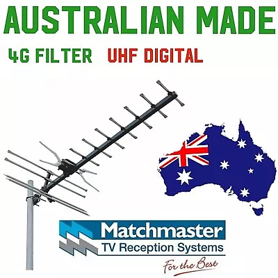  Uhf Tv Antenna Outdoor Matchmaster Australian Made Digital Hd Rg6  02MM GX 400 • $77